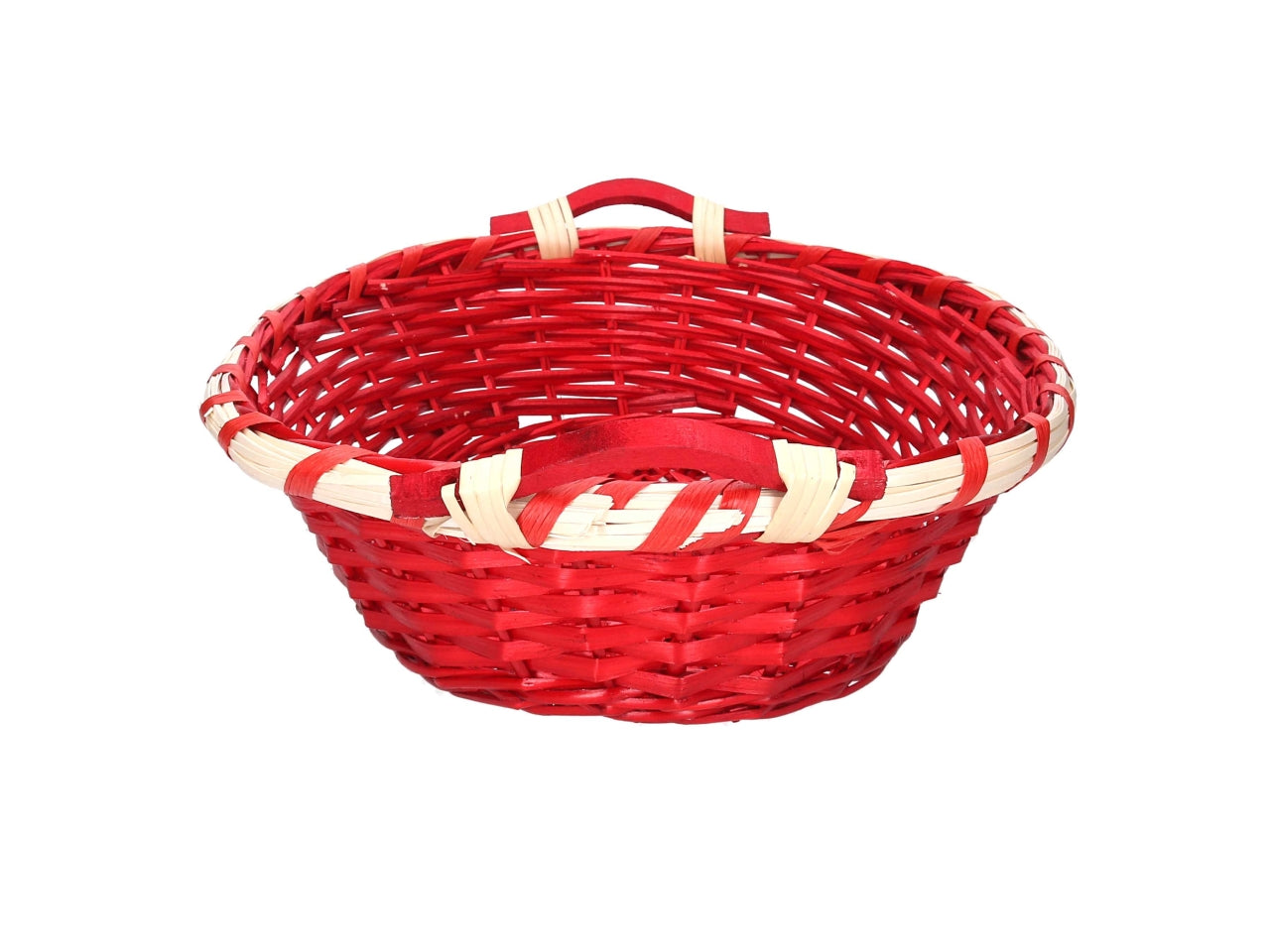 Cesta ovale in vimini 51/55x40xh.14cm rosso