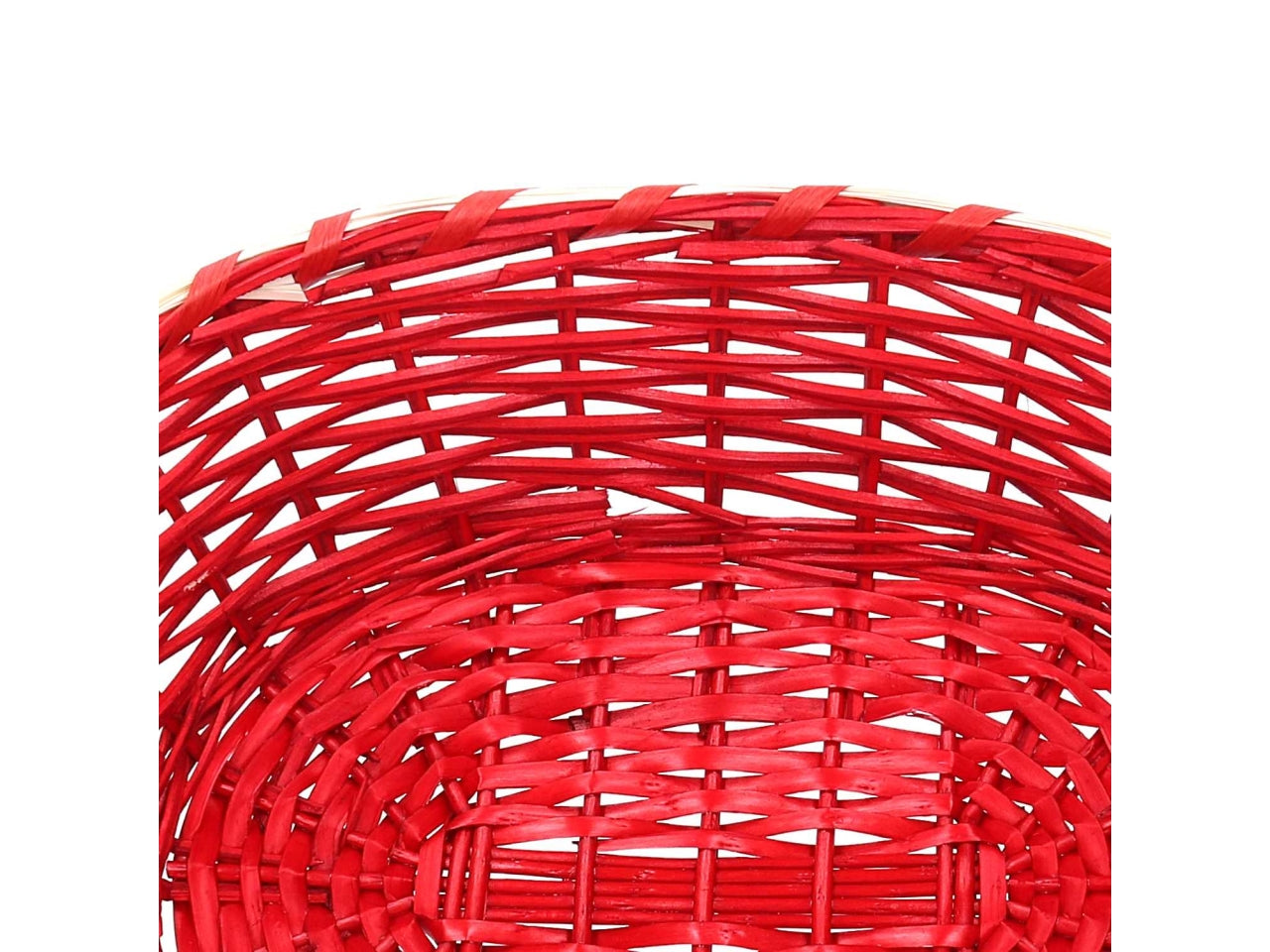 Cesta ovale in vimini 51/55x40xh.14cm rosso