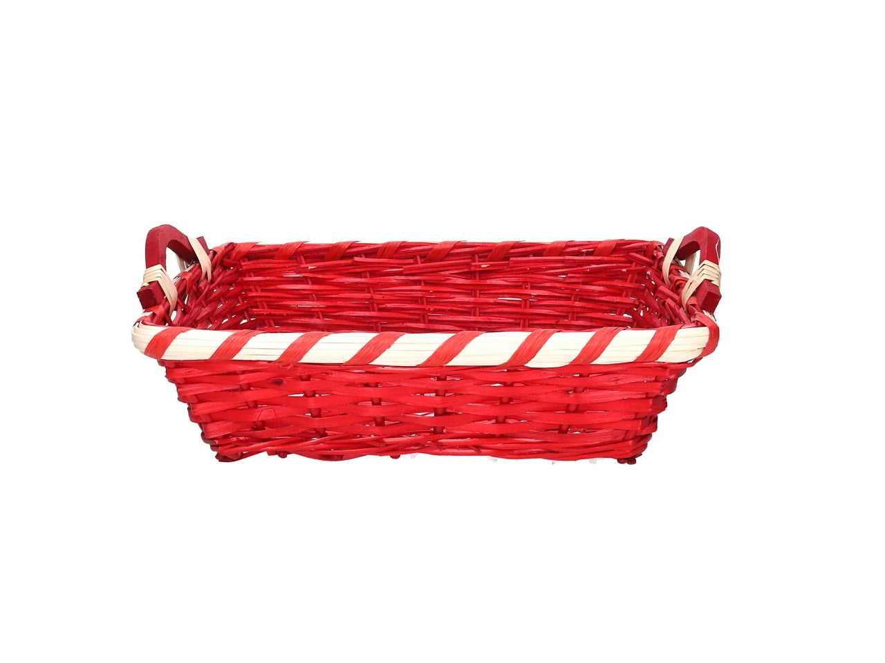 Cesta rettangolare in vimini 46/50x36xh.12cm rosso