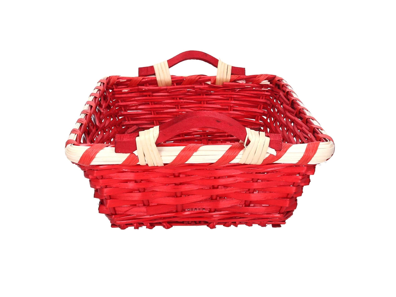 Cesta rettangolare in vimini 46/50x36xh.12cm rosso