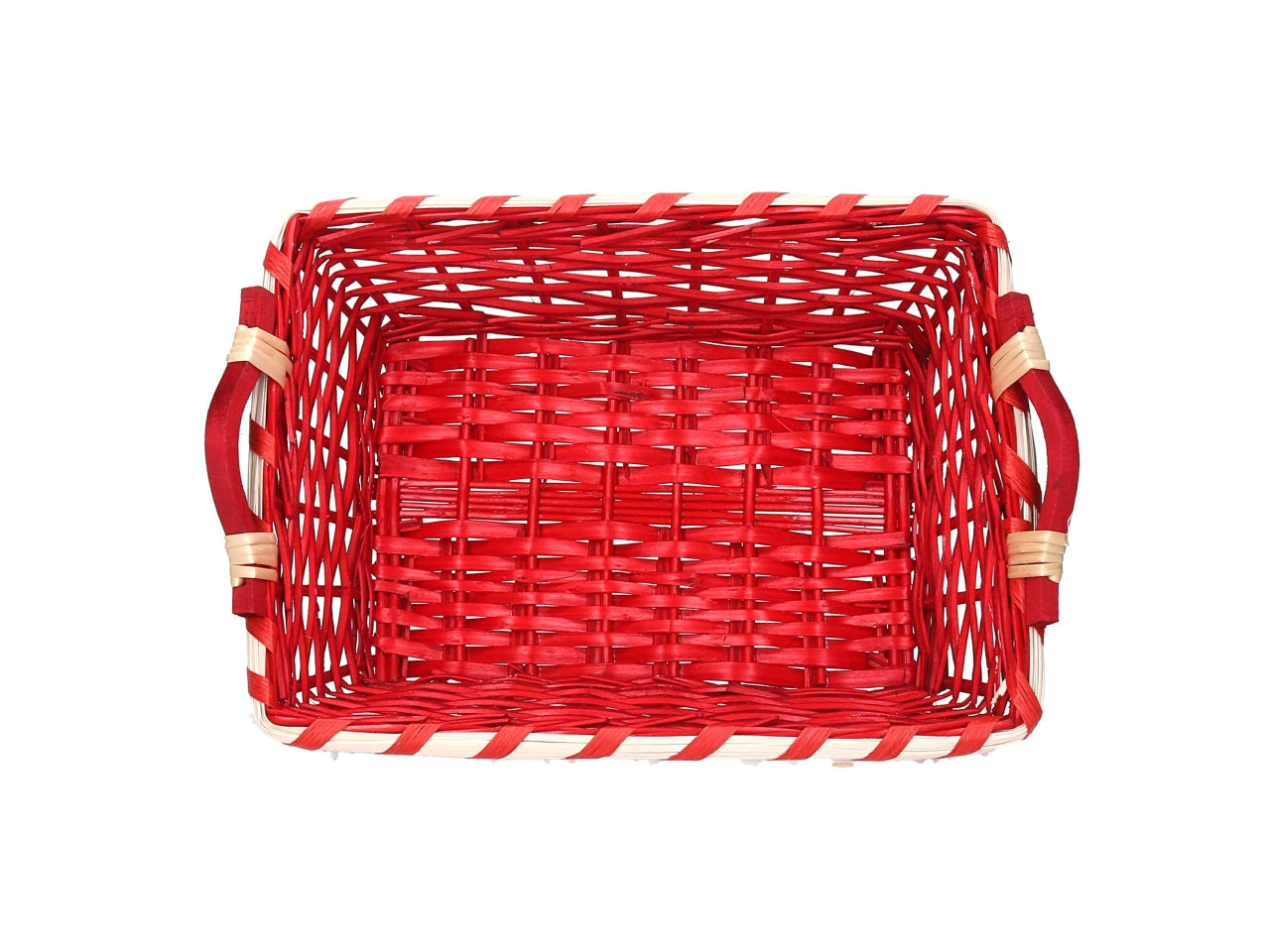 Cesta rettangolare in vimini 46/50x36xh.12cm rosso