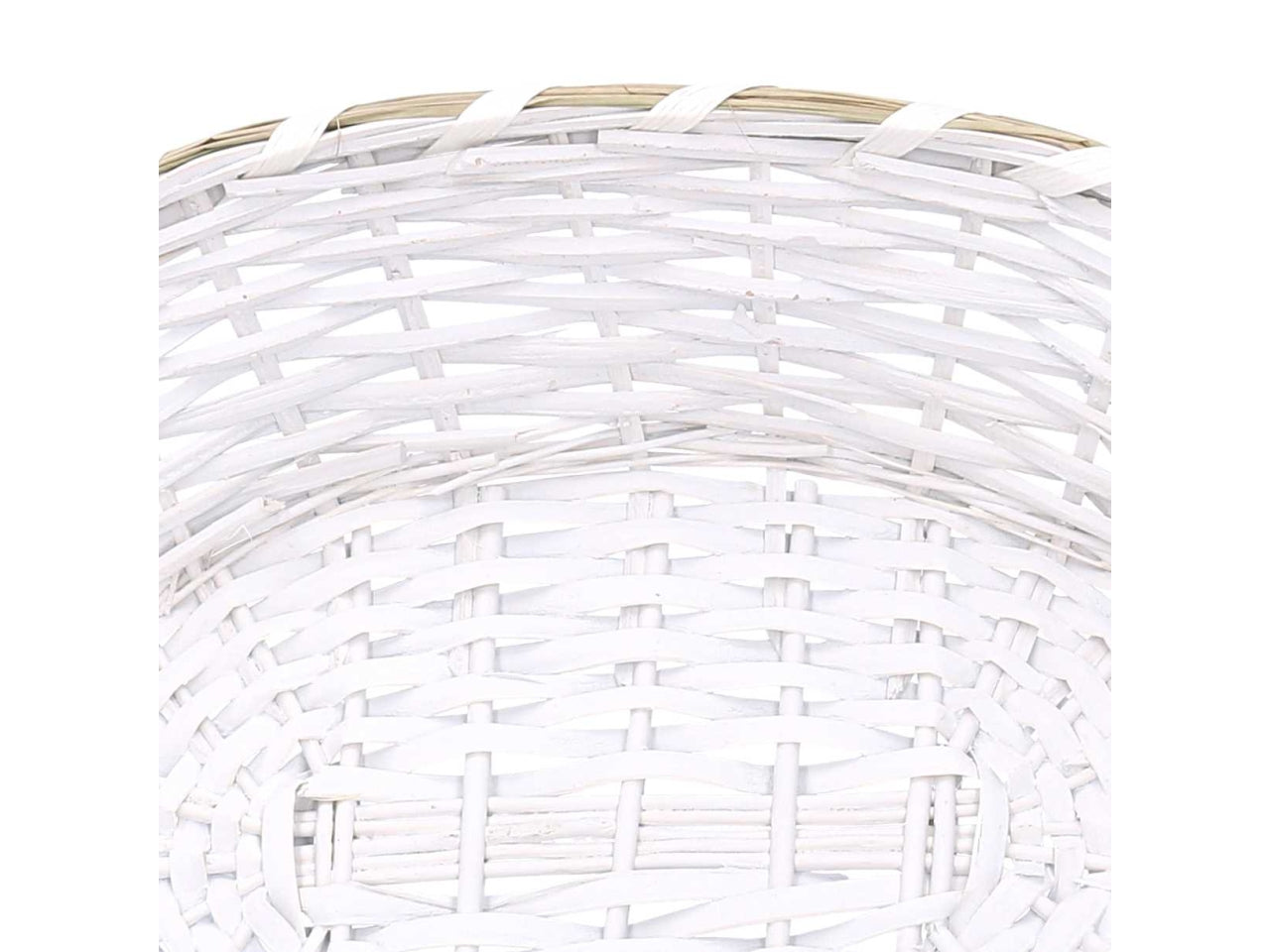 Cesta ovale in vimini 51/55x40xh.14cm bianco