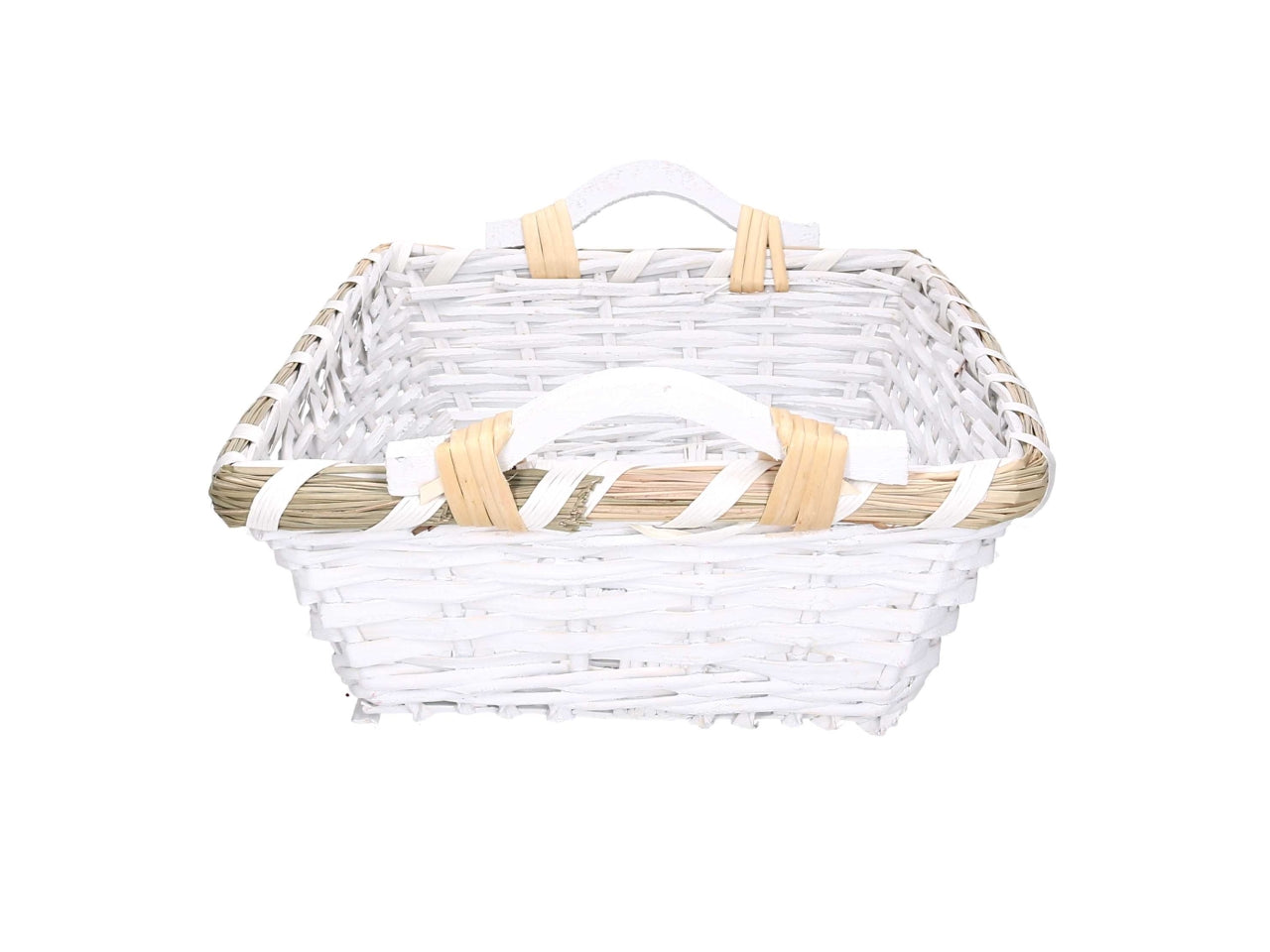 Cesta rettangolare in vimini 46/50x36xh.12cm bianco