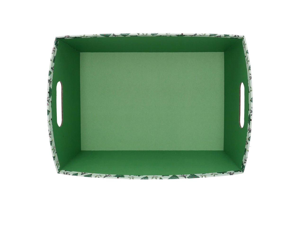 Cesta cartone rettangolare 30/31,5x22xh.15cm alberi verde