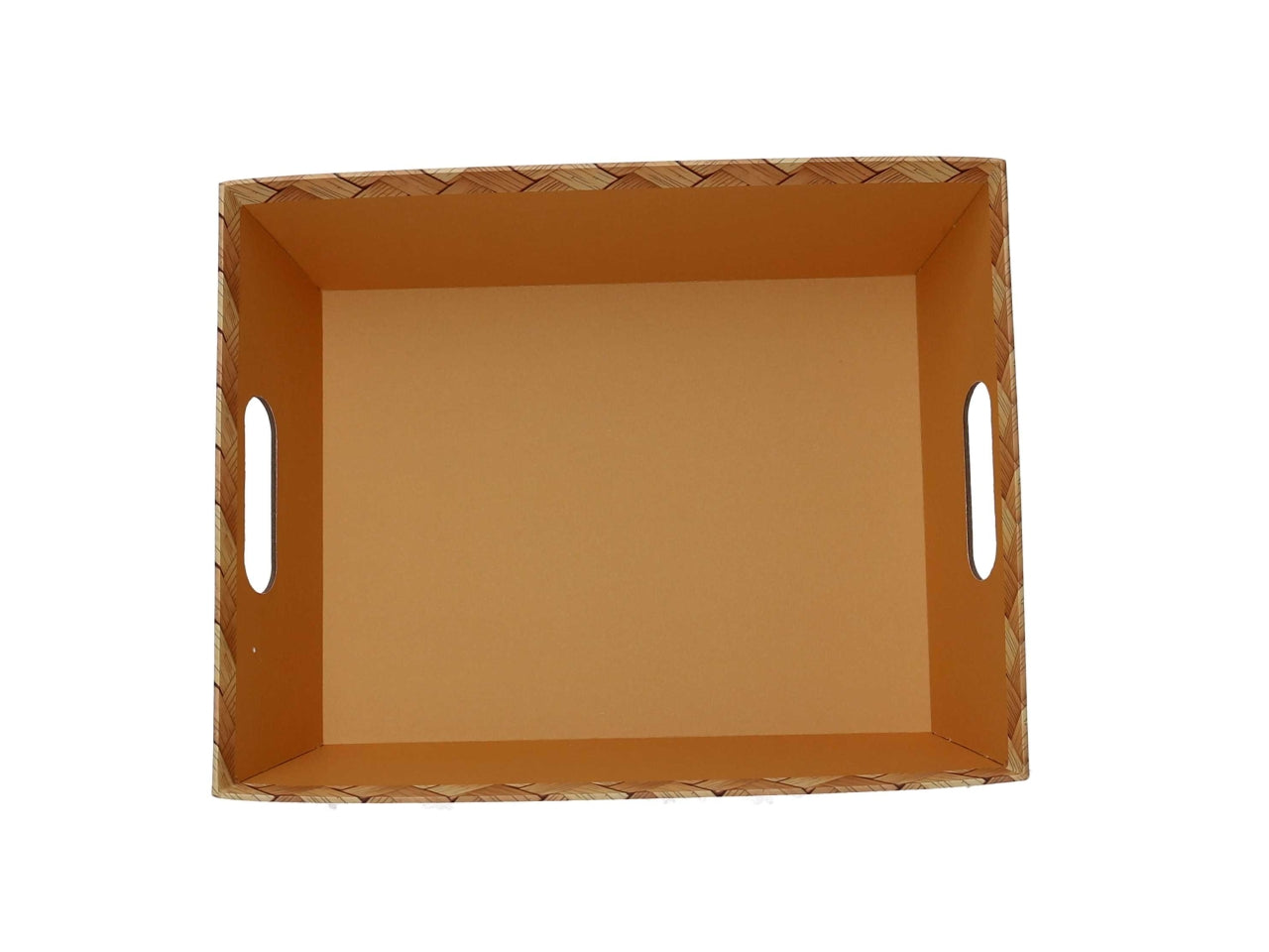Cesta cartone rettangolare 40x30xh.12cm intreccio sfogliato naturale