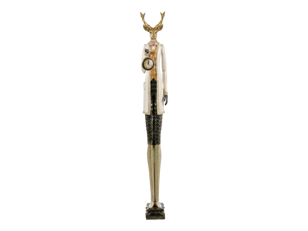 Renna maxi 160cm in resina con orologio