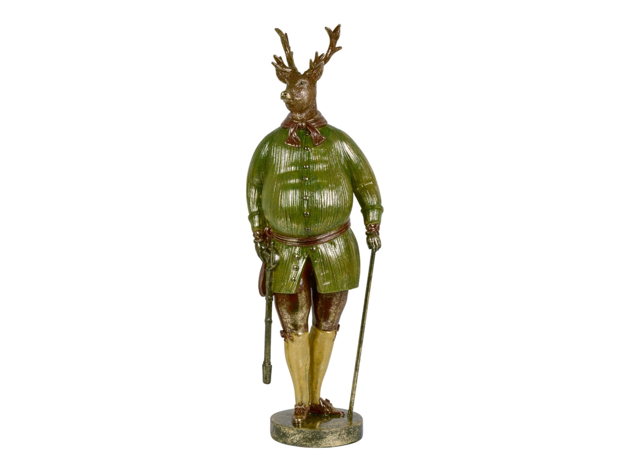 Renna in resina verde 21,5x16,5x61cm