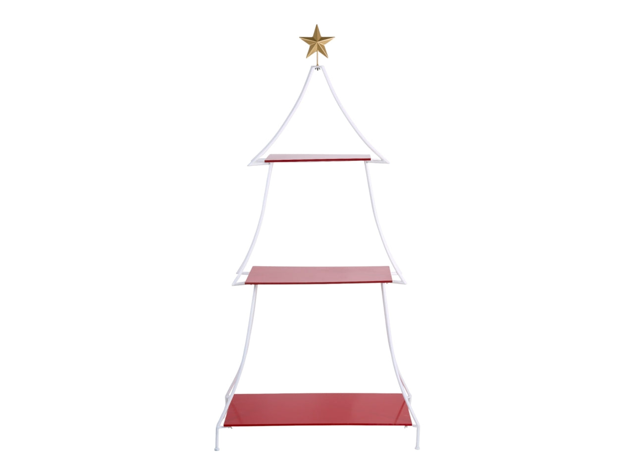 Albero espositore maxi in legno e metallo verde e rosso 84,5x40,5x176cm