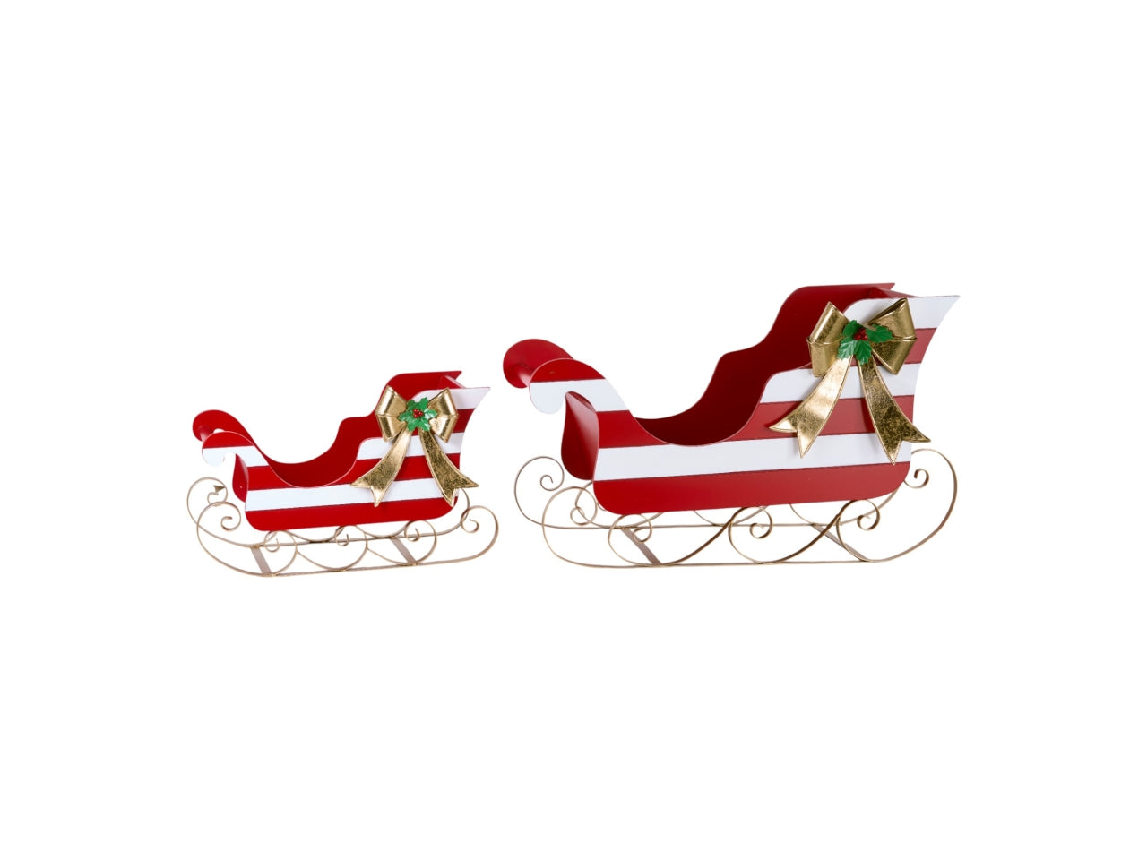 Set 2 slitte in legno e metallo bianco e rosso maxi 71x36x44,5cm