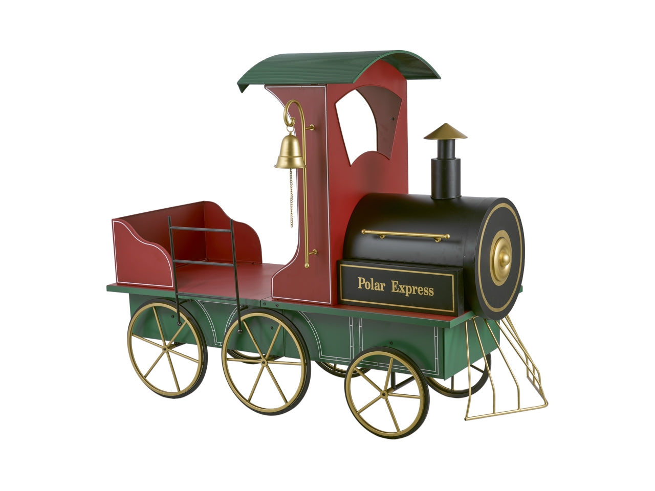 Treno in metallo rosso e verde maxi 170x63x131cm