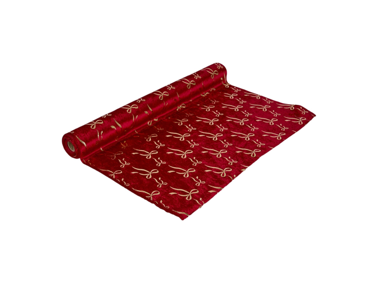 Runner 48x350cm rosso con fiocchi oro
