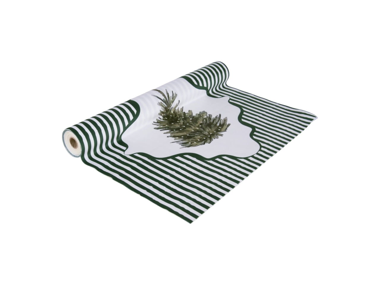 Runner 48x350cm in velluto verde con albero