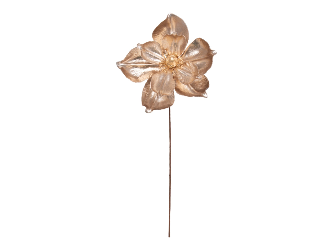 Ramo ortensia 65cm metallizzata platino