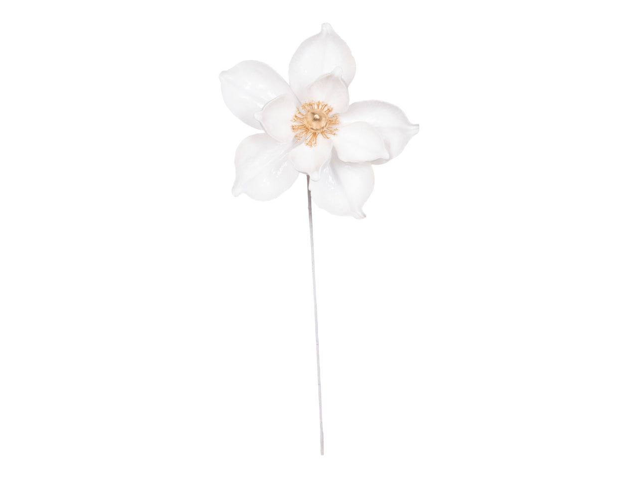 Ramo magnolia 65cm lucida bianco