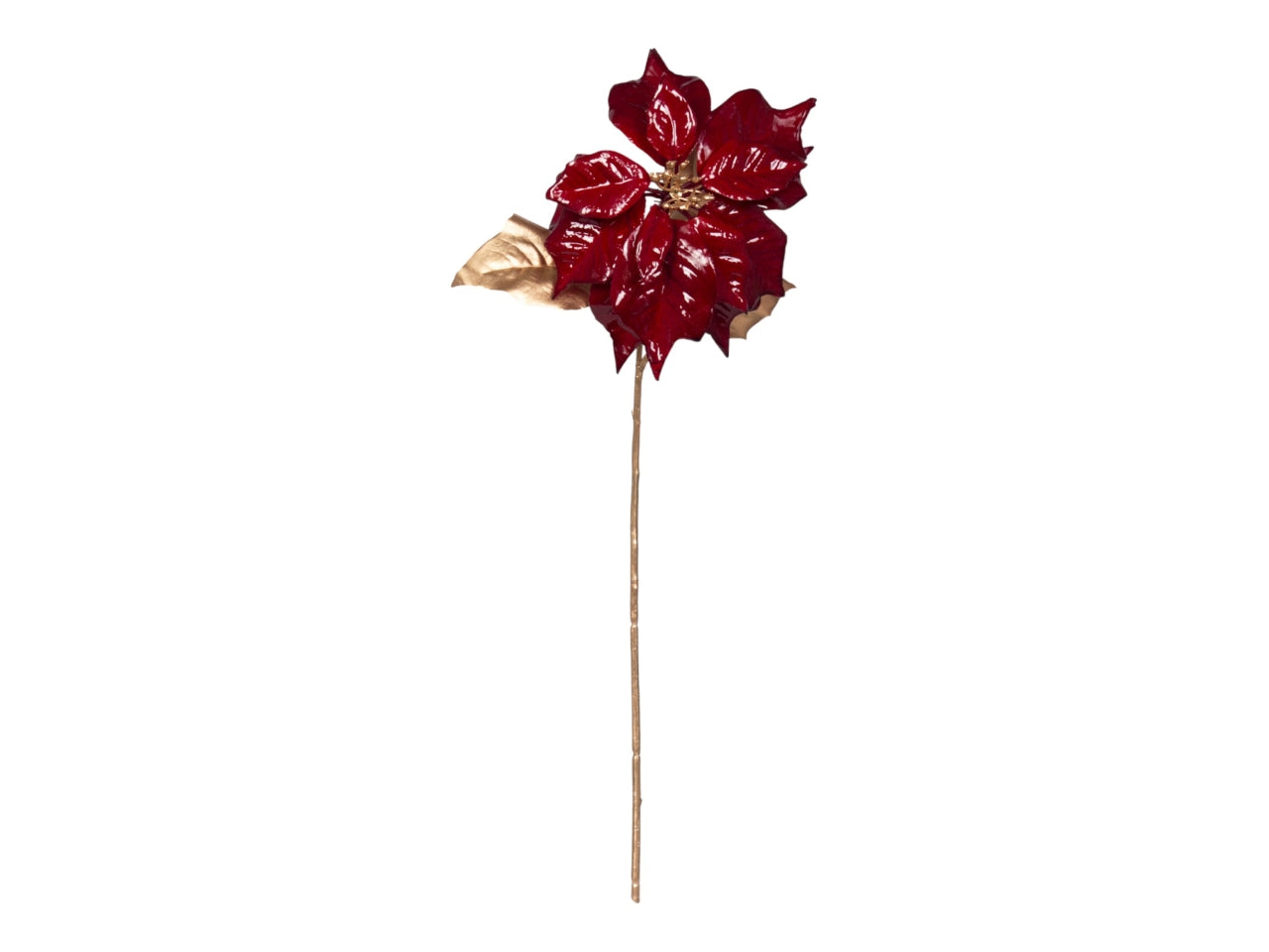 Ramo stella di natale58cm lucida bordeaux