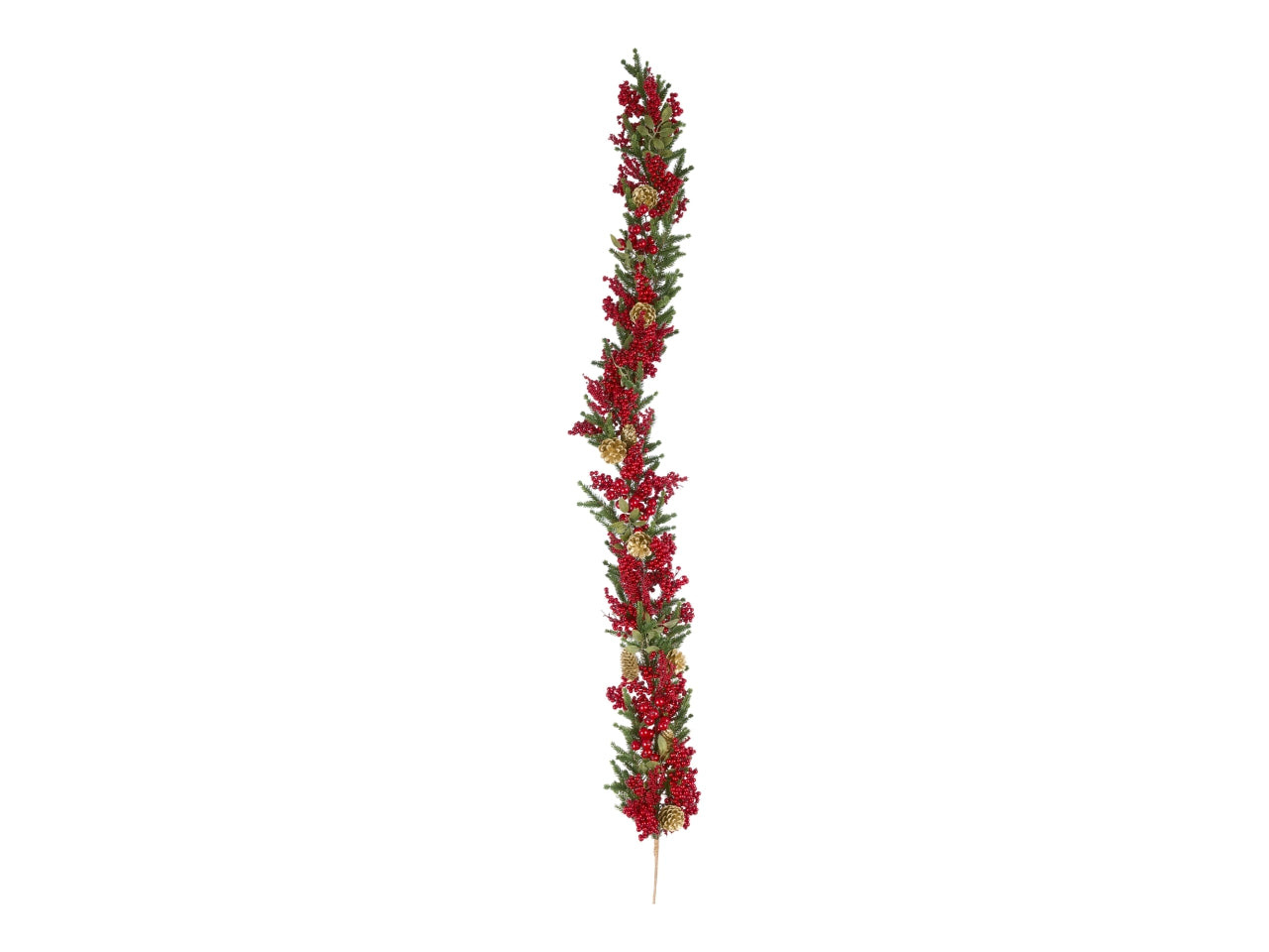 Ghirlanda 180cm con bacche, pino e pigne
