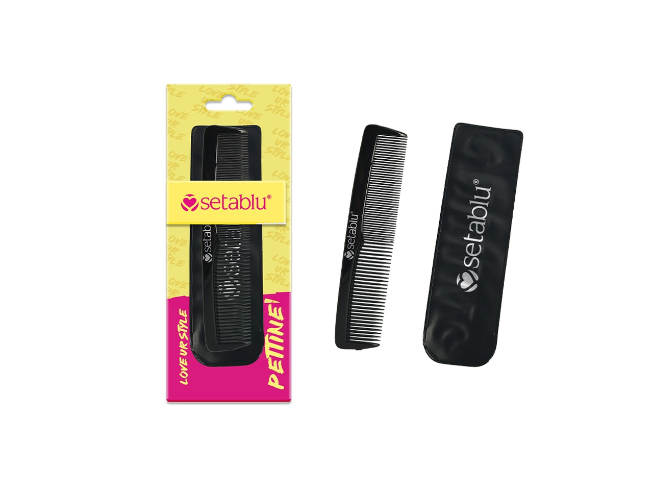 Pettine da taschino nero con astuccio