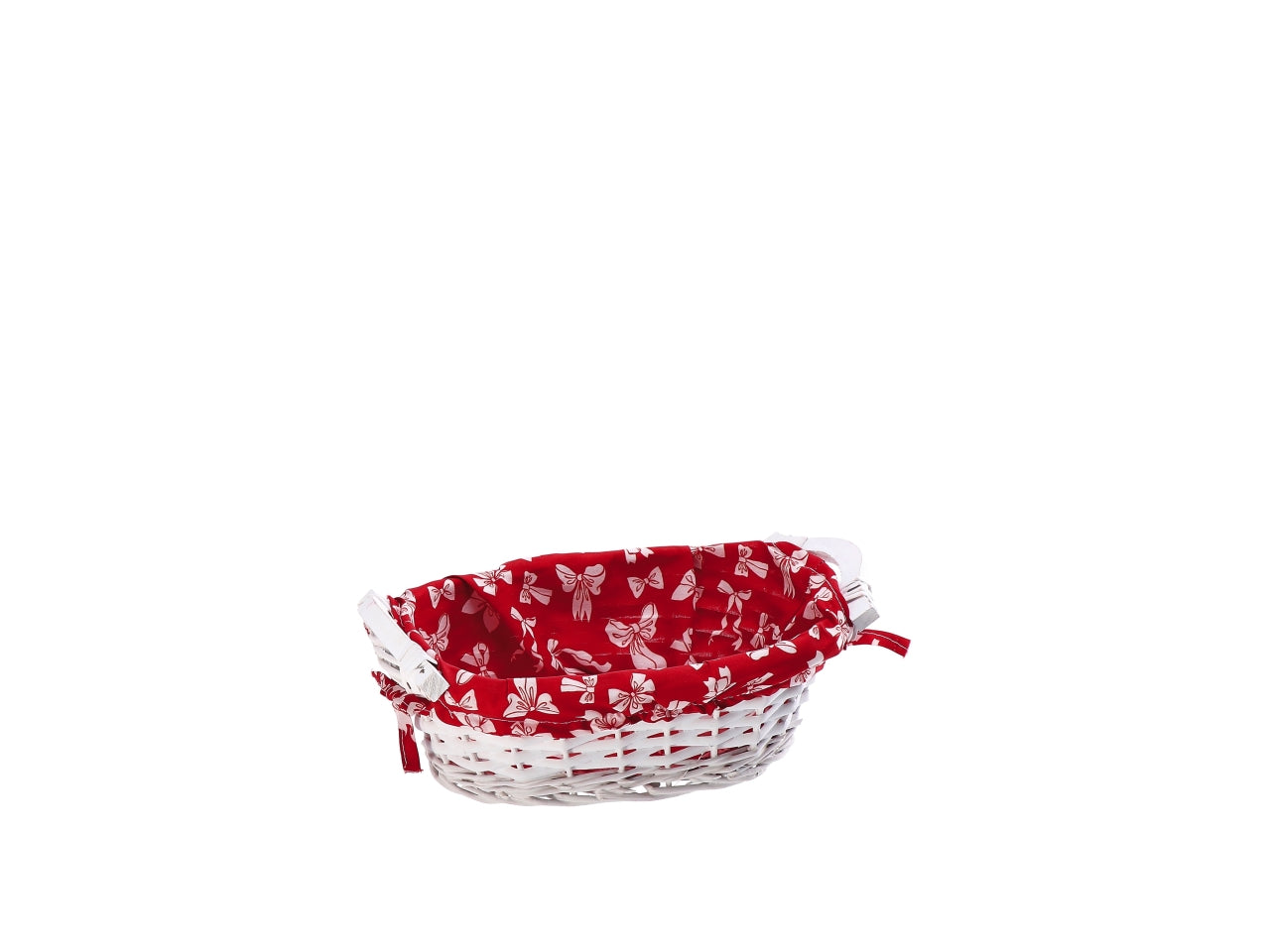 Cesta ovale in salice con tessuto natalizio 29x18xh.12cm