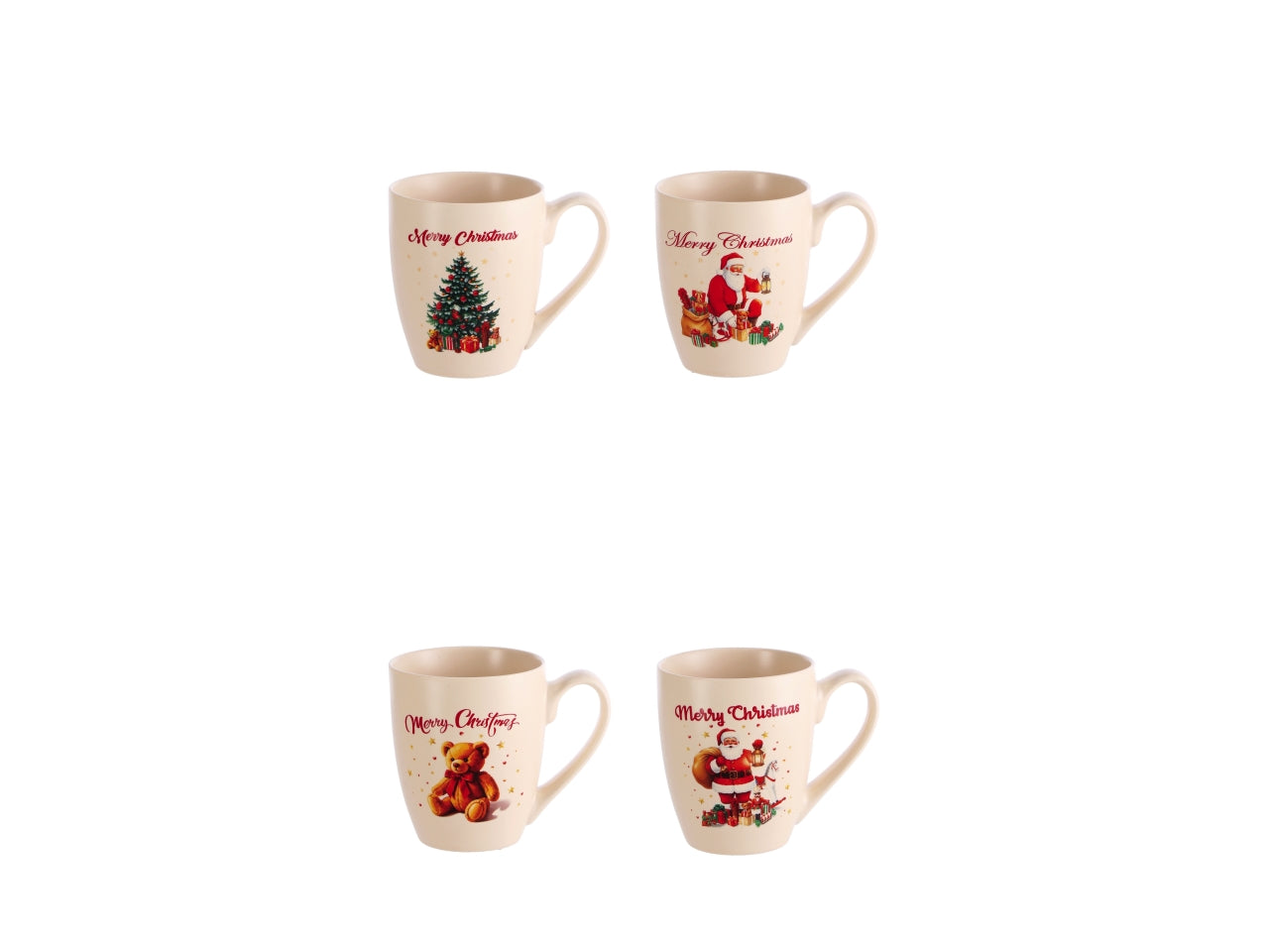 Tazza mug natalizia 9xh.10,5cm, 4 decori assortiti