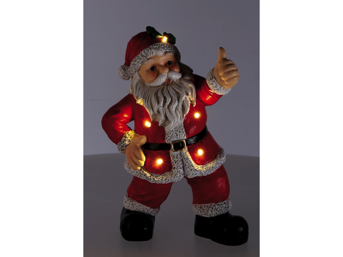 Babbo Natale in resina con 4 led 15x14xh.26cm, 3 modelli assortiti