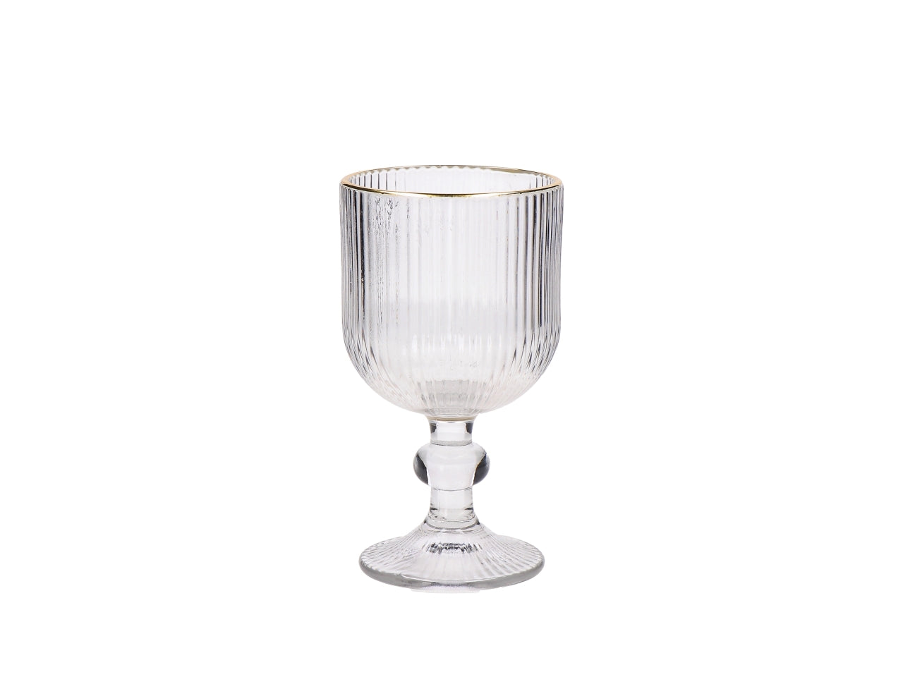 Set 6 calici da vino Eloma 25cl in vetro trasparente con bordo oro