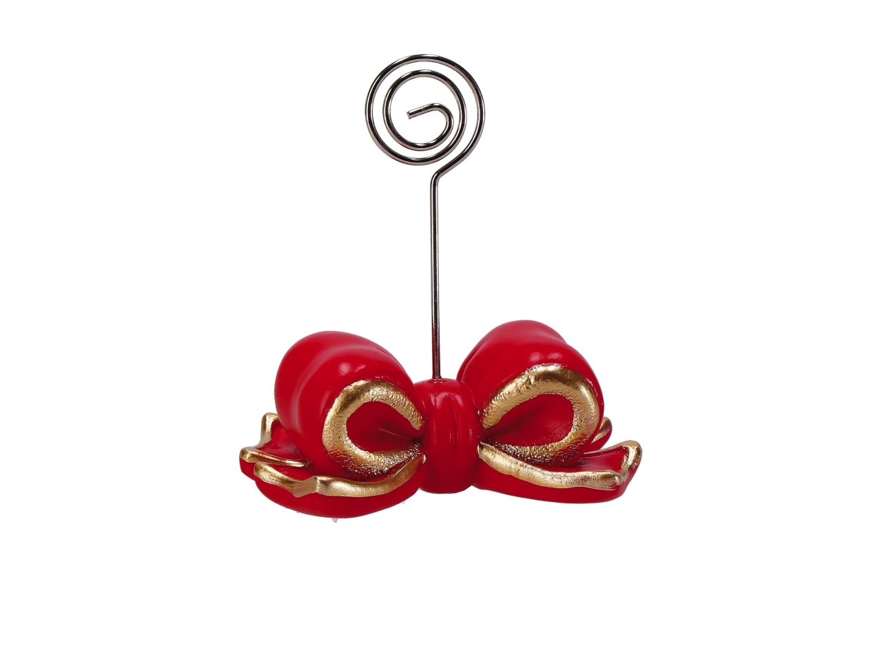 Segnaposto con fiocco in resina 8x5xh.9cm, 2 colori assortiti
