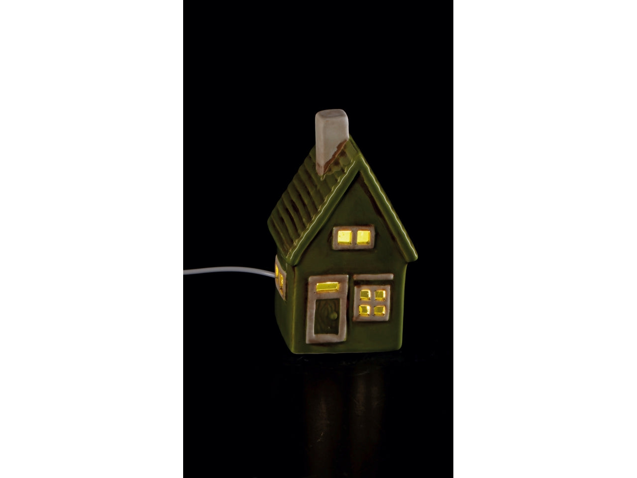 Casetta in ceramica con led colorata 8x7xh.14cm, 6 assortimenti