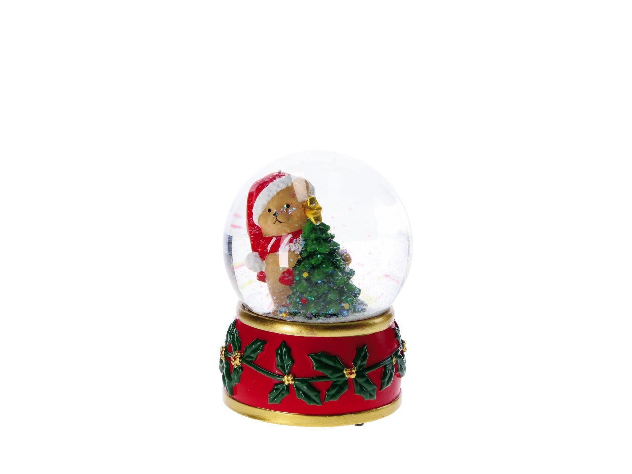 Palla di neve con personaggio in vetro e resina 10xh.15cm, 2 decori assortiti