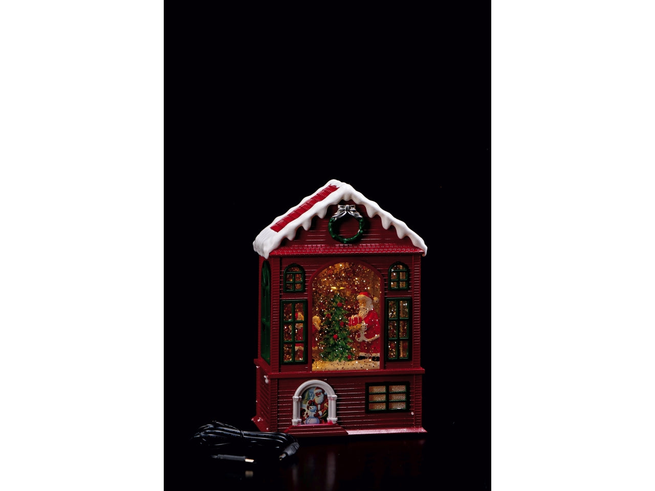 Casa di Babbo Natale con led e musica 14,5x8xh.22cm