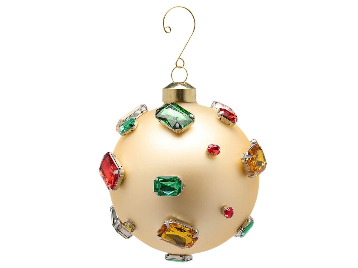 Palla super gemme in vetro colore oro d.12cm
