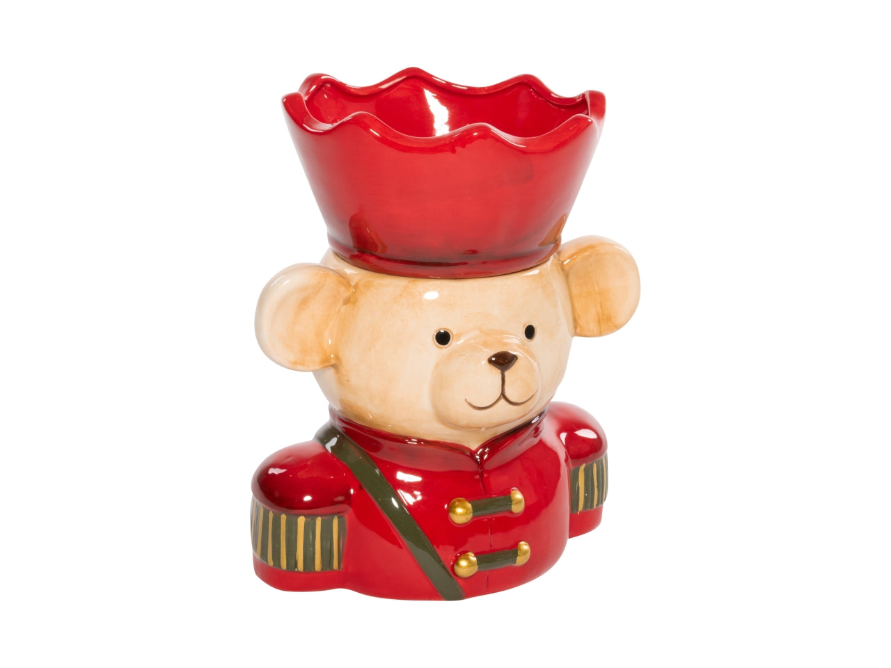 Orsetto contenitore 20cm in ceramica rosso