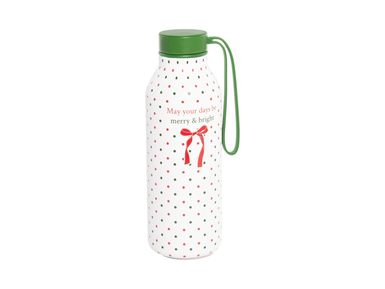 Borraccia termica natalizia 500ml in acciaio inox con decoro fiocco