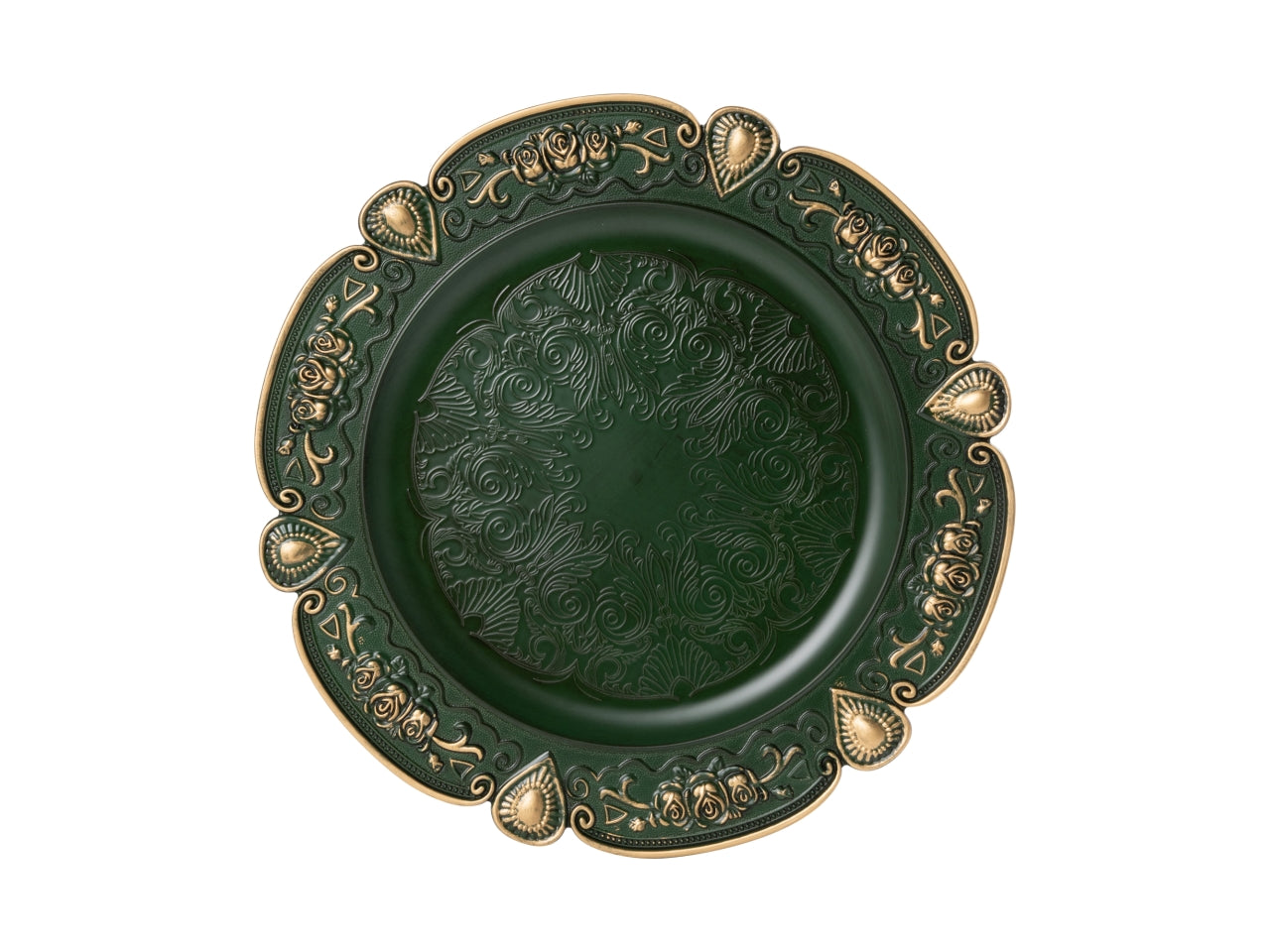 Sottopiatto 33cm in pvc verde e oro