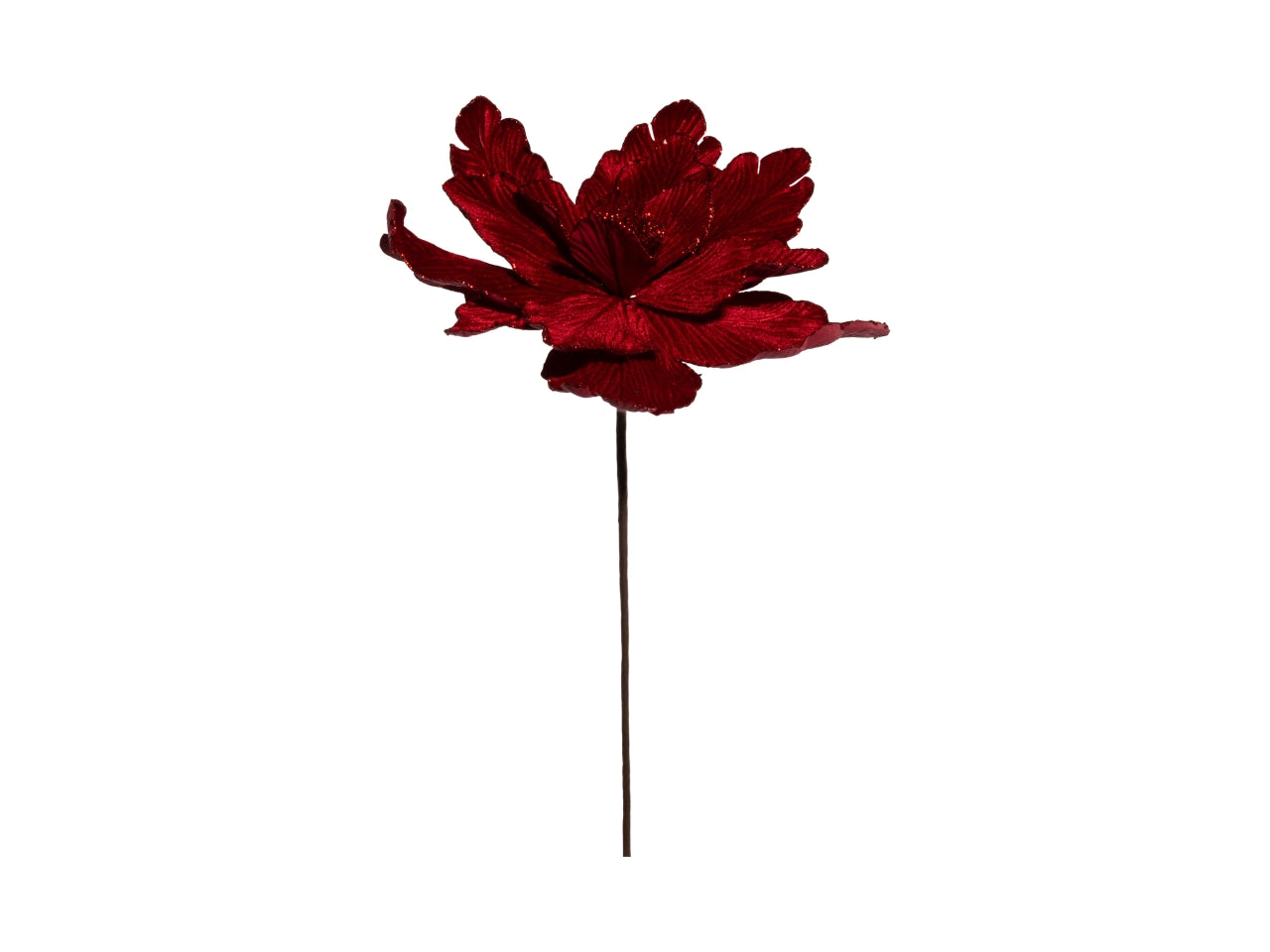 Ramo stella di Natale 33x55cm in velluto rosso