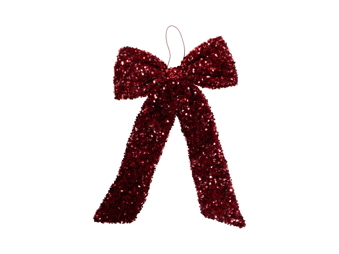 Fiocco decorativo 30x40cm in pvc con paillettes rosso