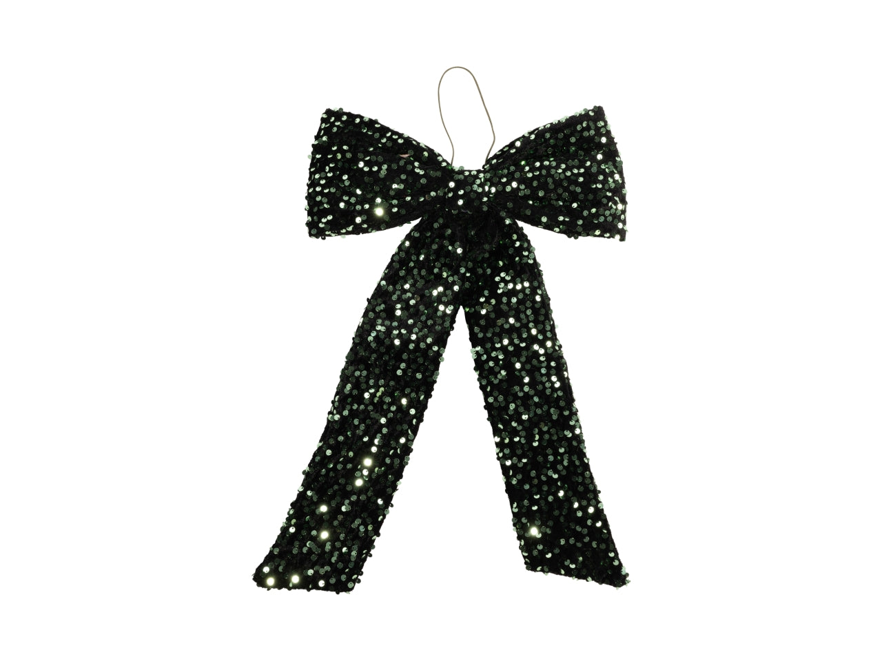 Fiocco decorativo maxi 50x77cm in pvc con paillettes verde