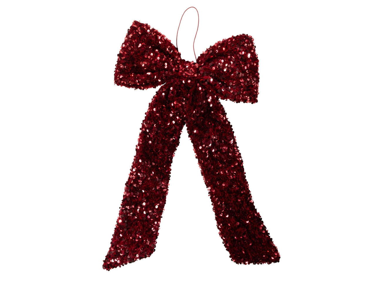 Fiocco decorativo maxi 60x180cm in pvc con paillettes rosso