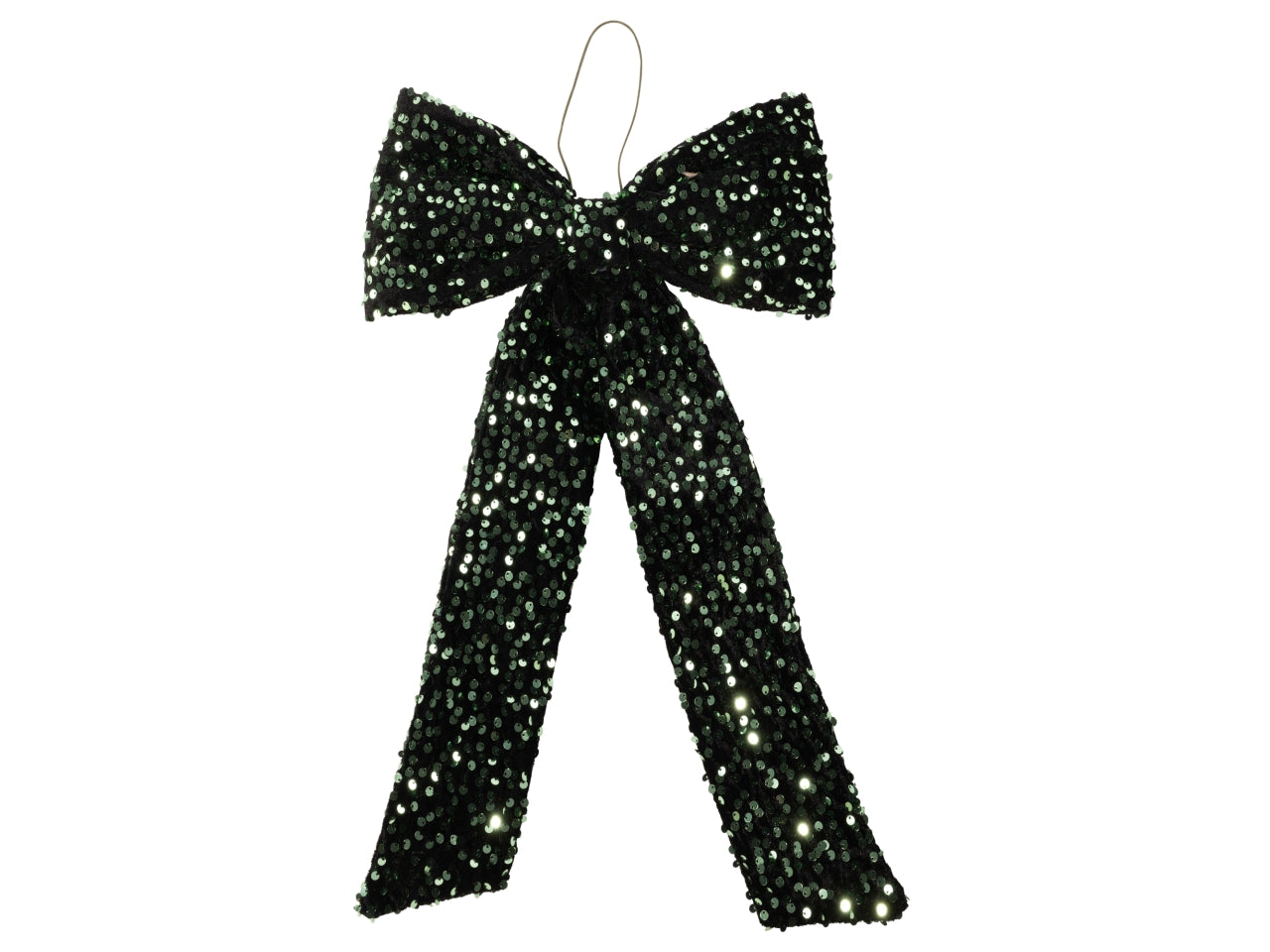 Fiocco decorativo maxi 60x180cm in pvc con paillettes verde