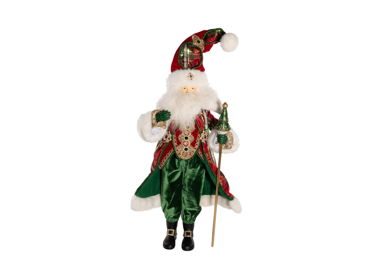 Babbo Natale maxi 98cm in poliestere stile scozzese