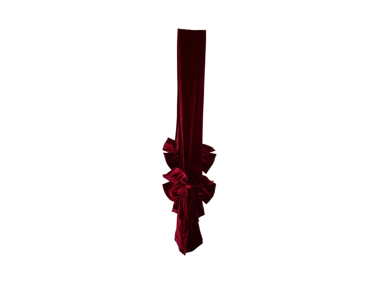 Runner 220cm in velluto con fiocchi decorativi bordeaux