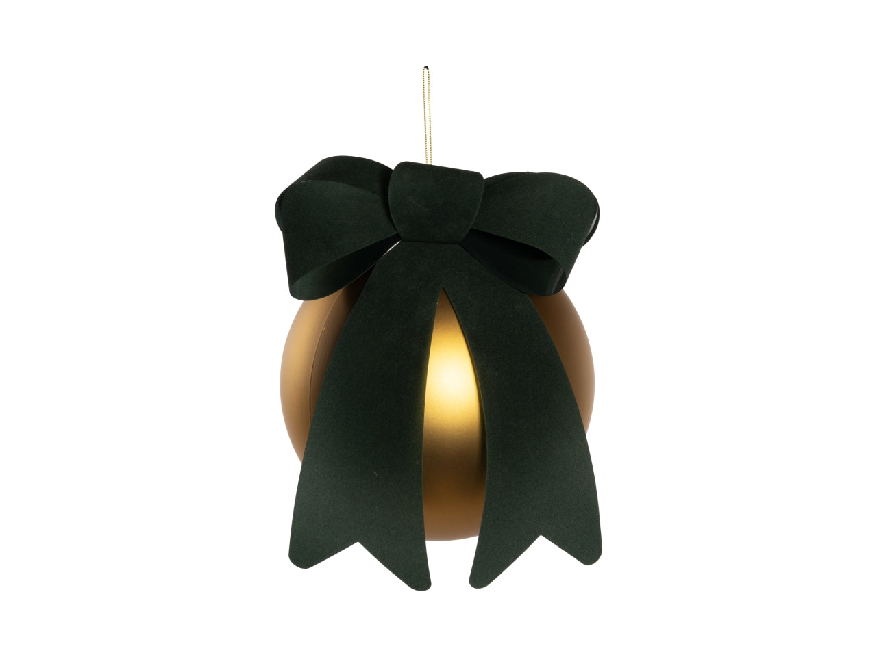 Palla 15cm in pvc con fiocco verde oro