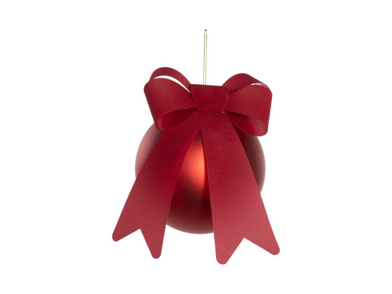 Palla 20cm in pvc con fiocco rosso rosso