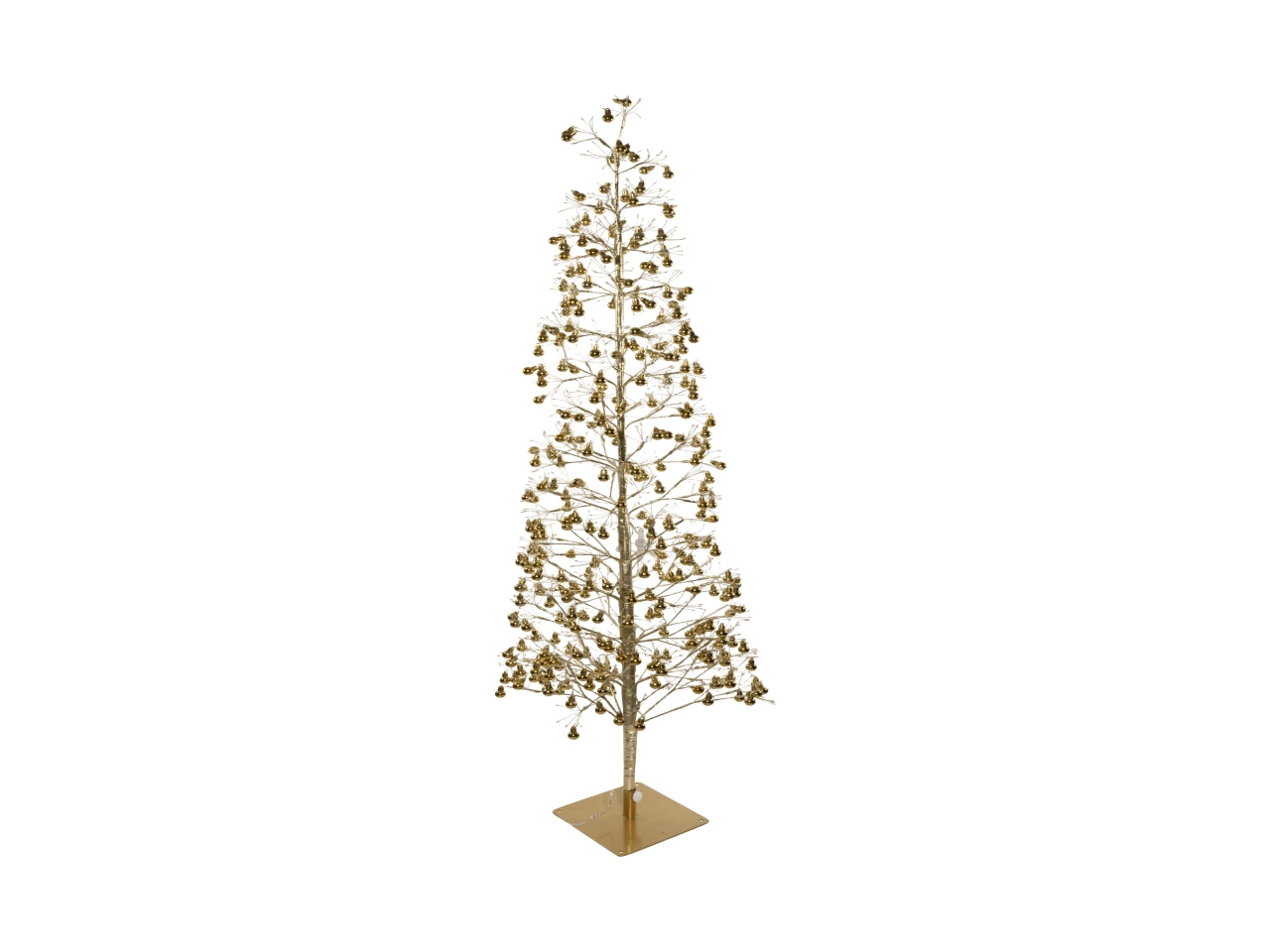 Albero di Natale 120cm in pvc con palle oro e 800 luci led oro