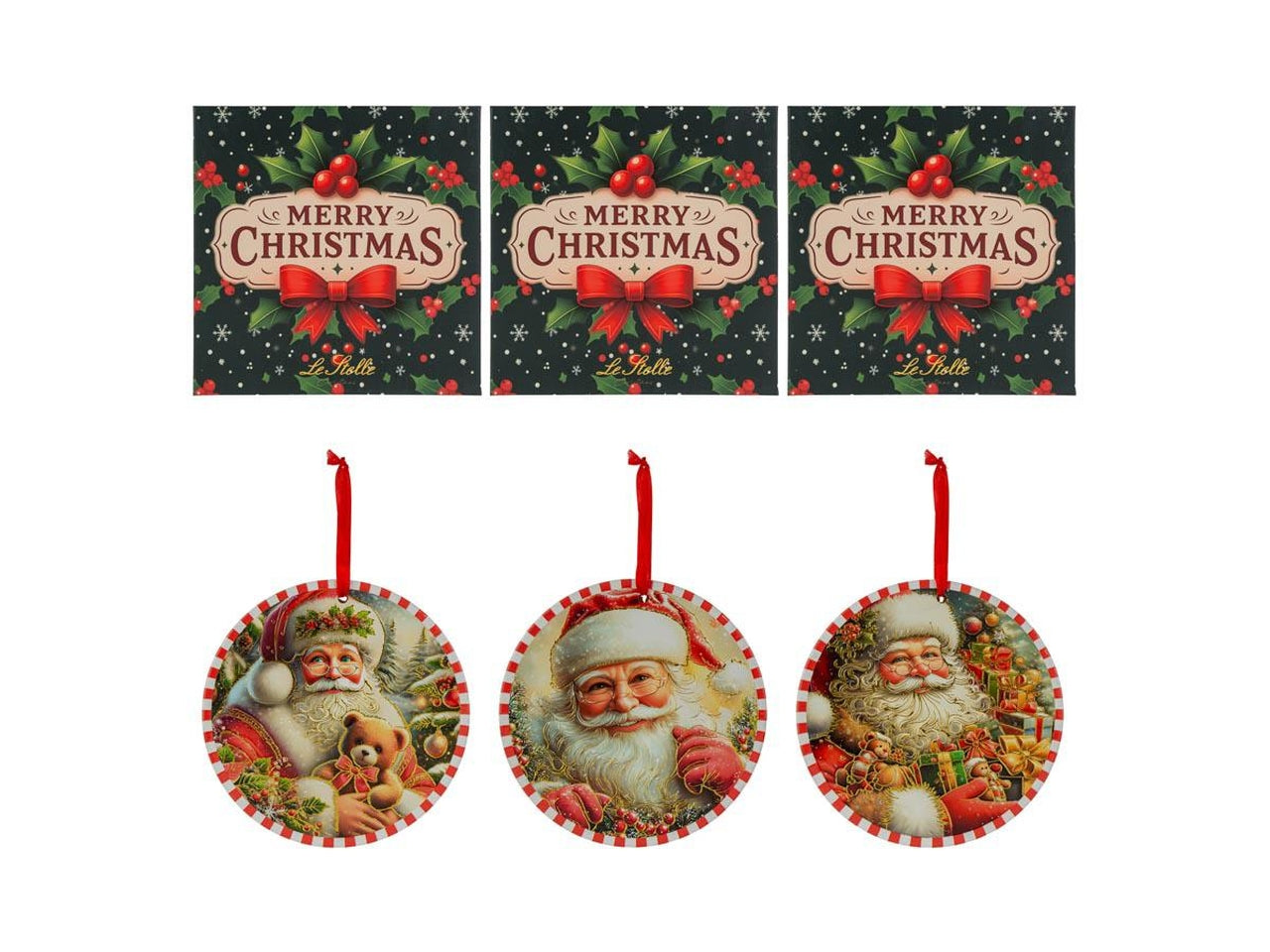 Sottopentola natalizio 20cm con babbo natale astucciato in 3 assortimenti