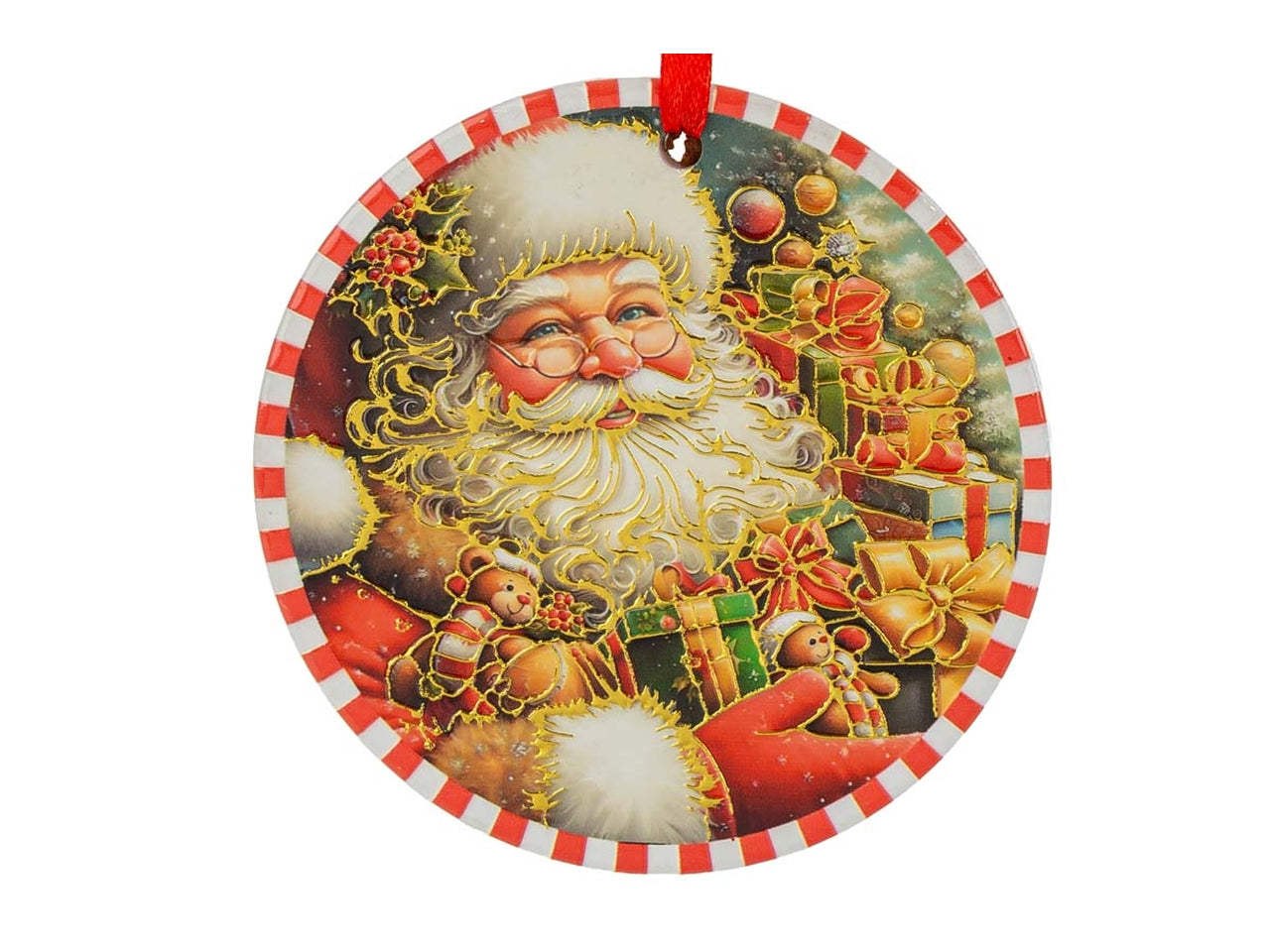 Sottobicchieri natalizi set 3 pezzi 11cm con babbo natale in 3 assortimenti