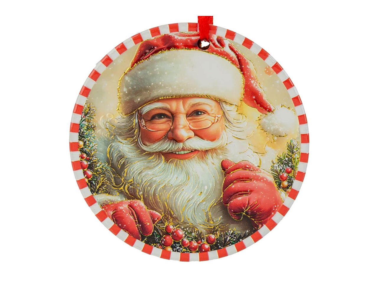 Sottobicchieri natalizi set 3 pezzi 11cm con babbo natale in 3 assortimenti
