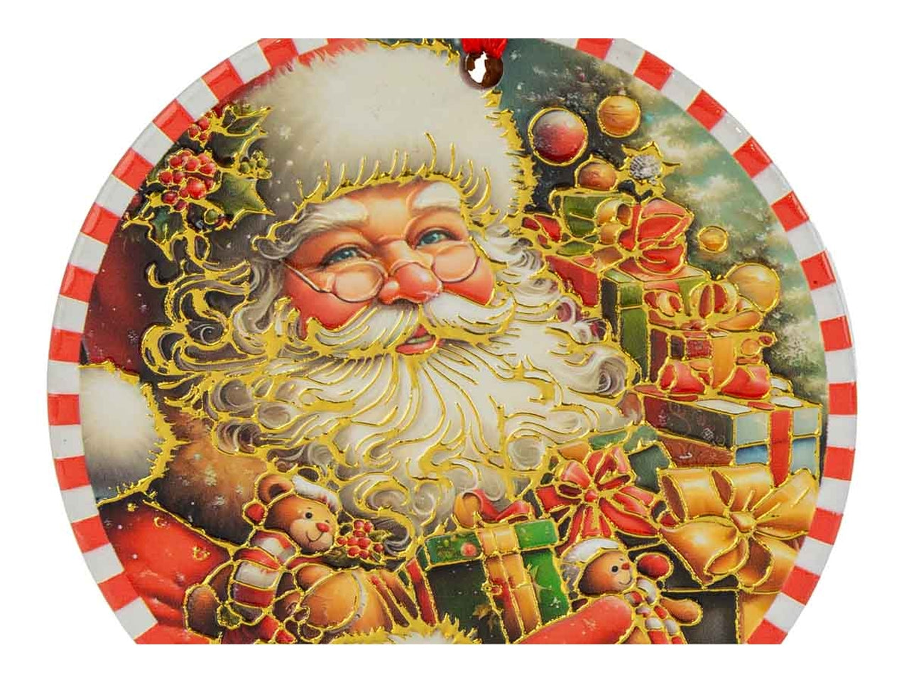 Sottobicchieri natalizi set 3 pezzi 11cm con babbo natale in 3 assortimenti