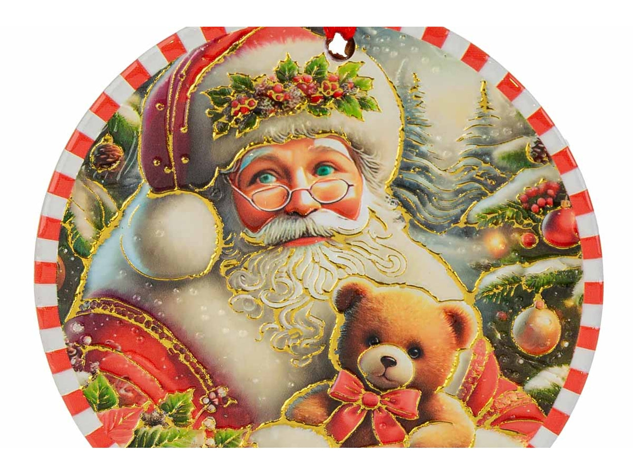 Sottobicchieri natalizi set 3 pezzi 11cm con babbo natale in 3 assortimenti