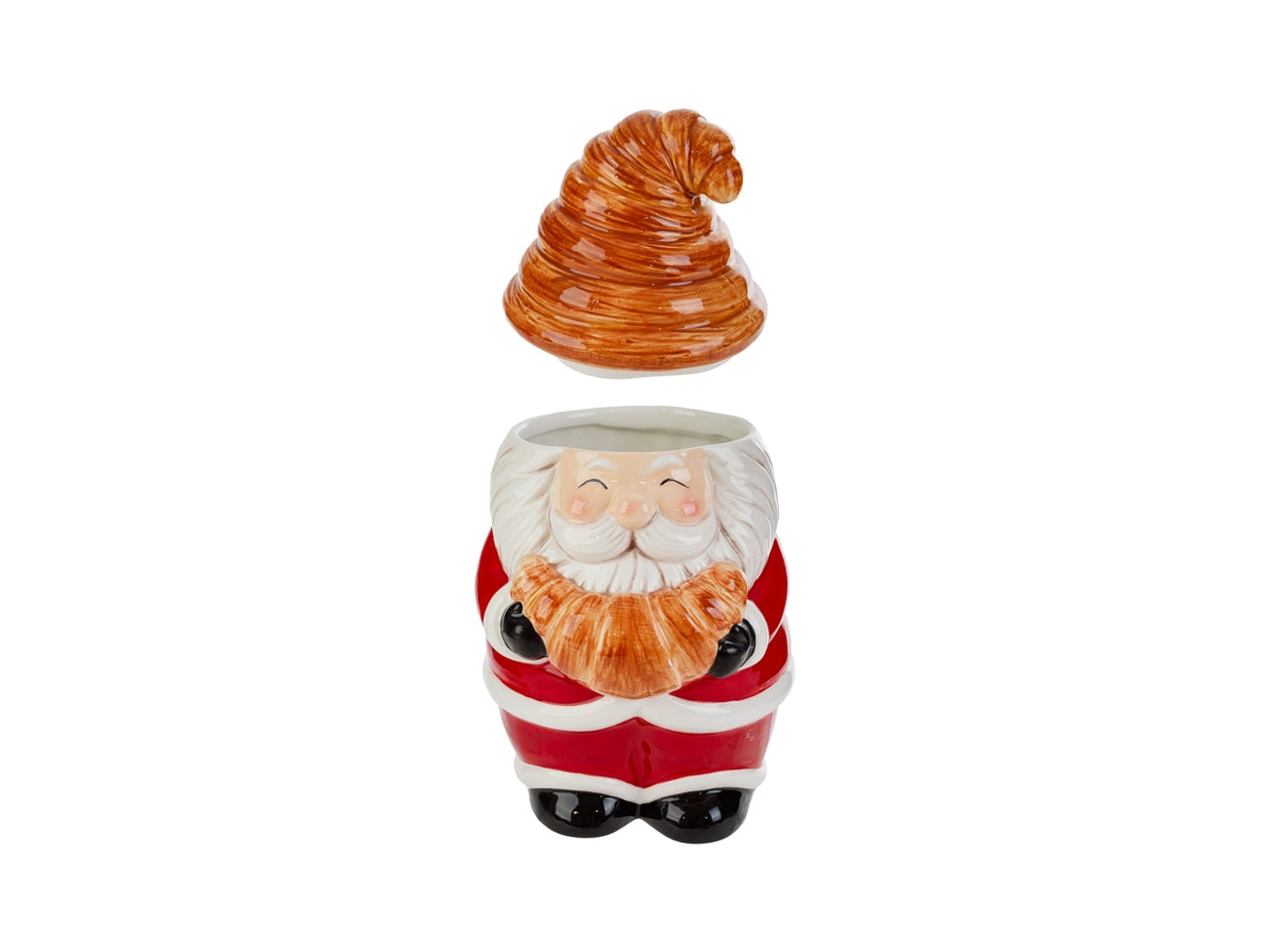 Barattolo croissant in ceramica con babbo natale 17x19xh.30cm