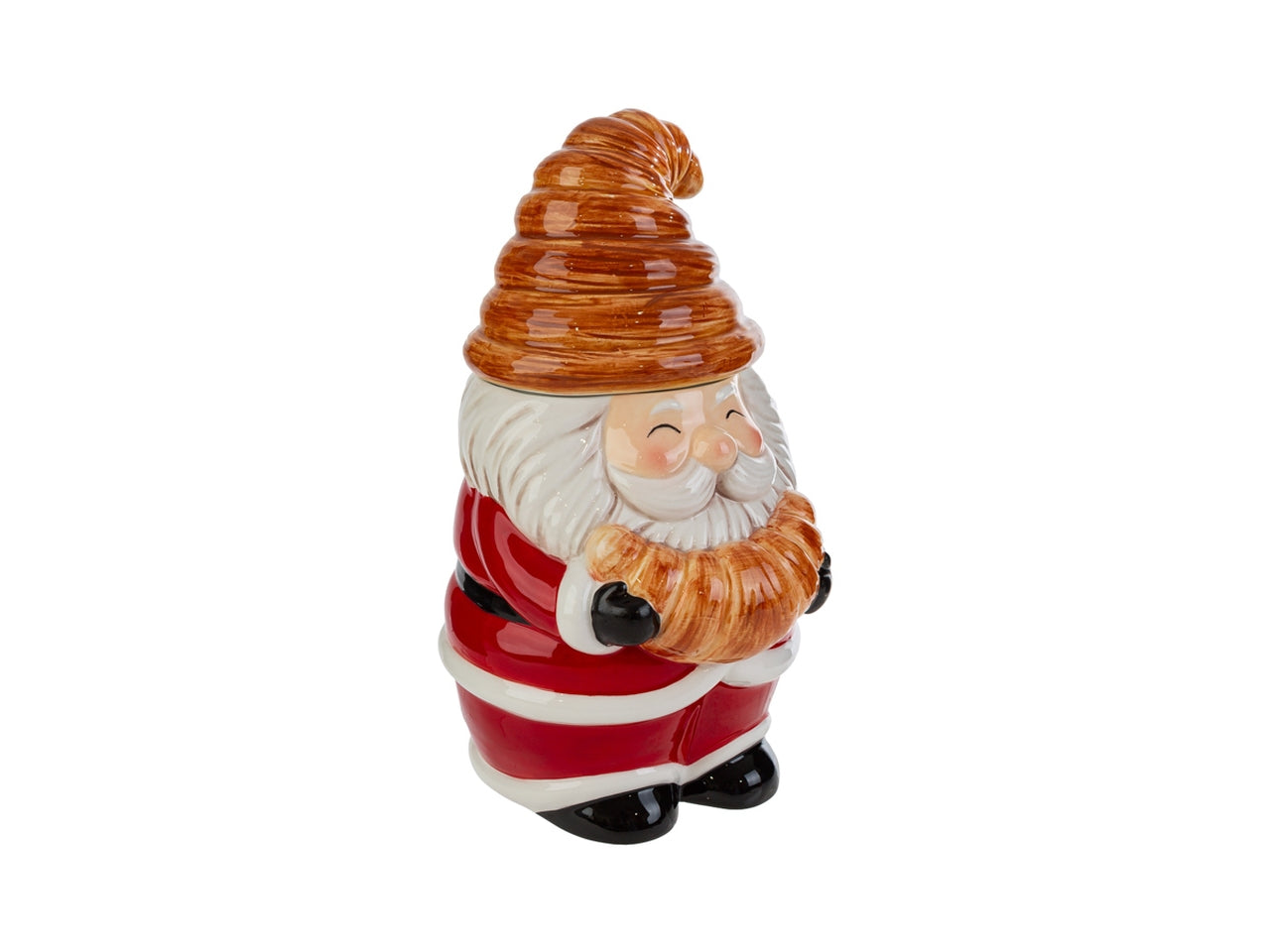 Barattolo croissant in ceramica con babbo natale 17x19xh.30cm